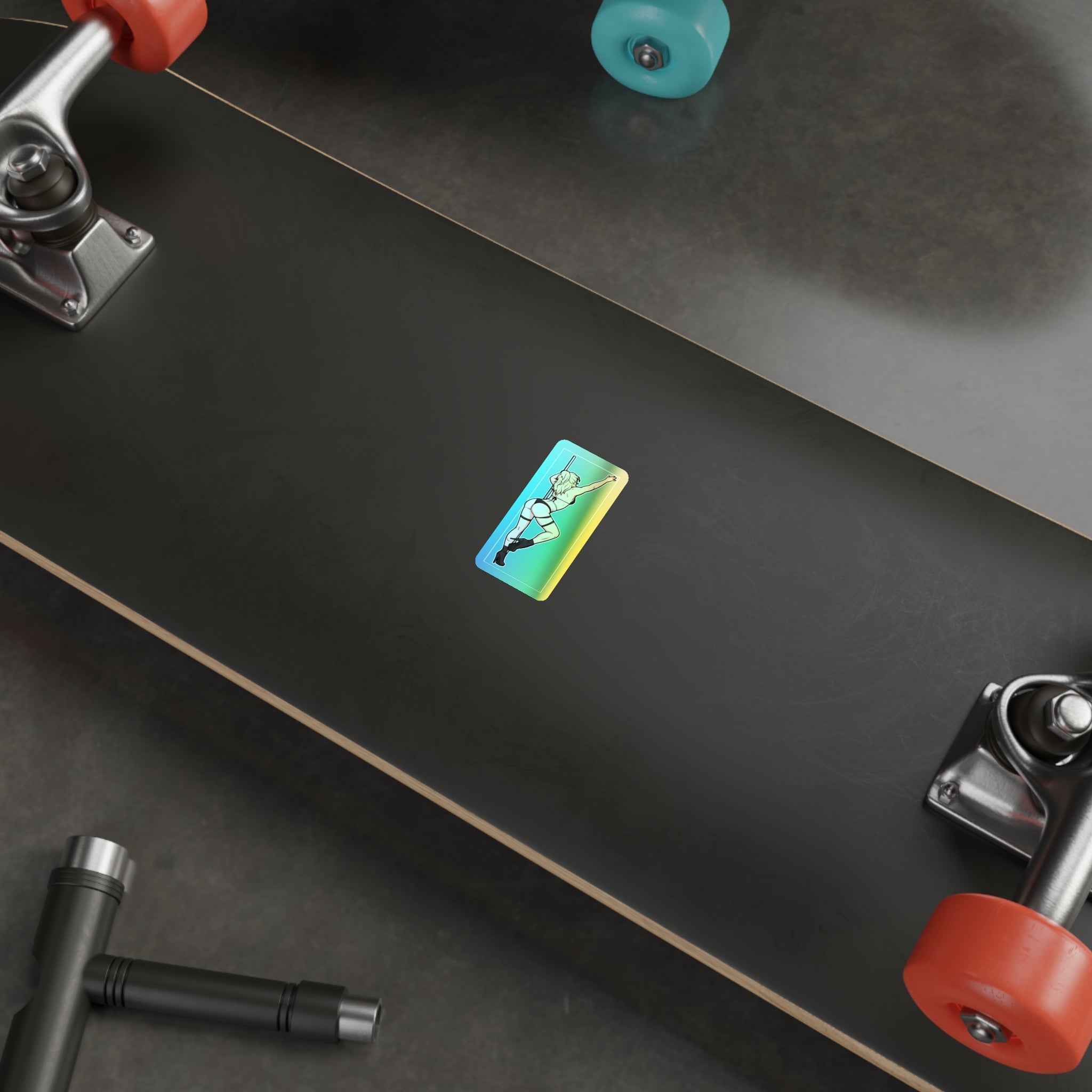 Holographic Pole Dancer Die-Cut Sticker — Rainbow Hologram Vinyl