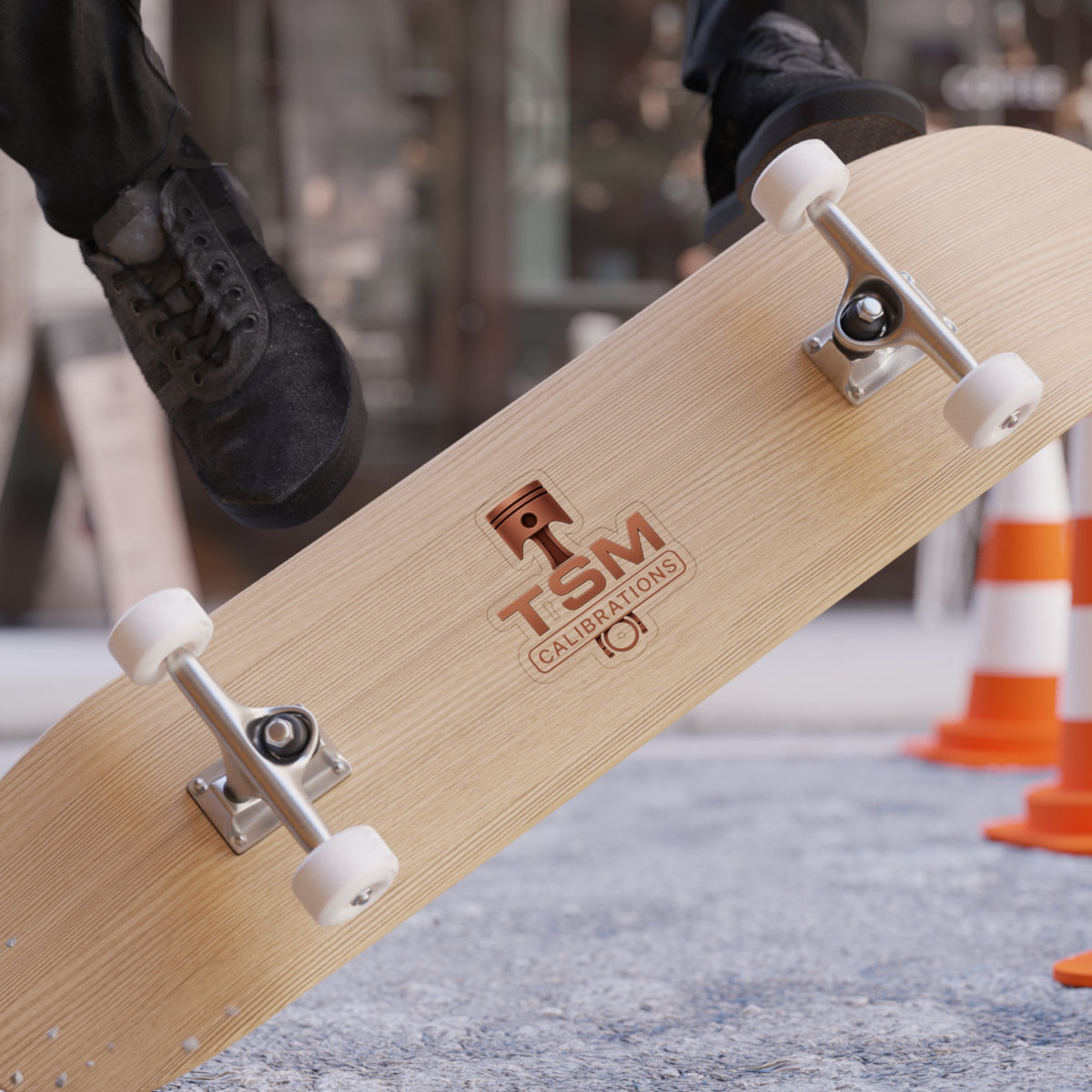 TSM Calibrations Piston Logo Sticker — Die-Cut Transparent Outdoor Sticker