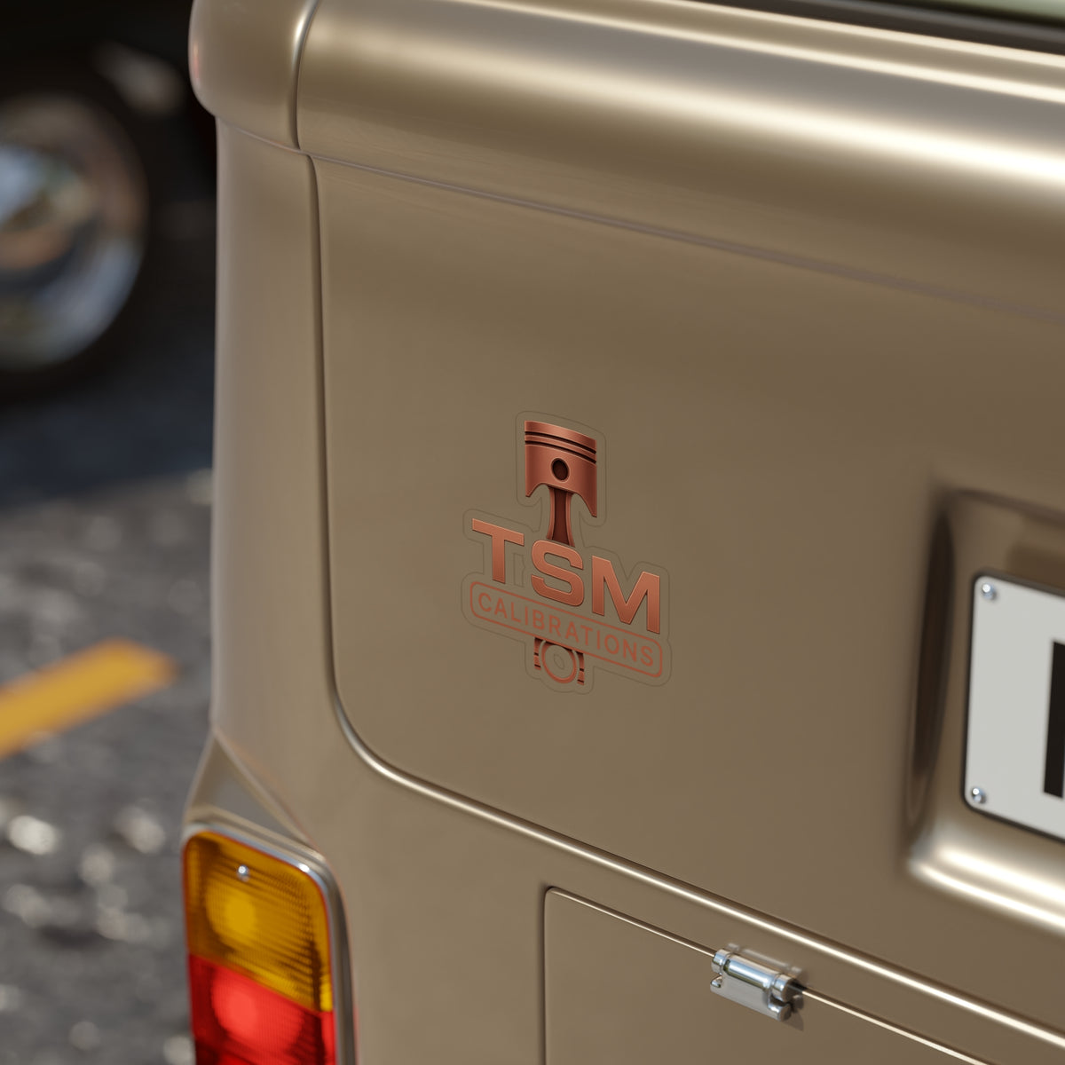 TSM Calibrations Piston Logo Sticker — Die-Cut Transparent Outdoor Sticker