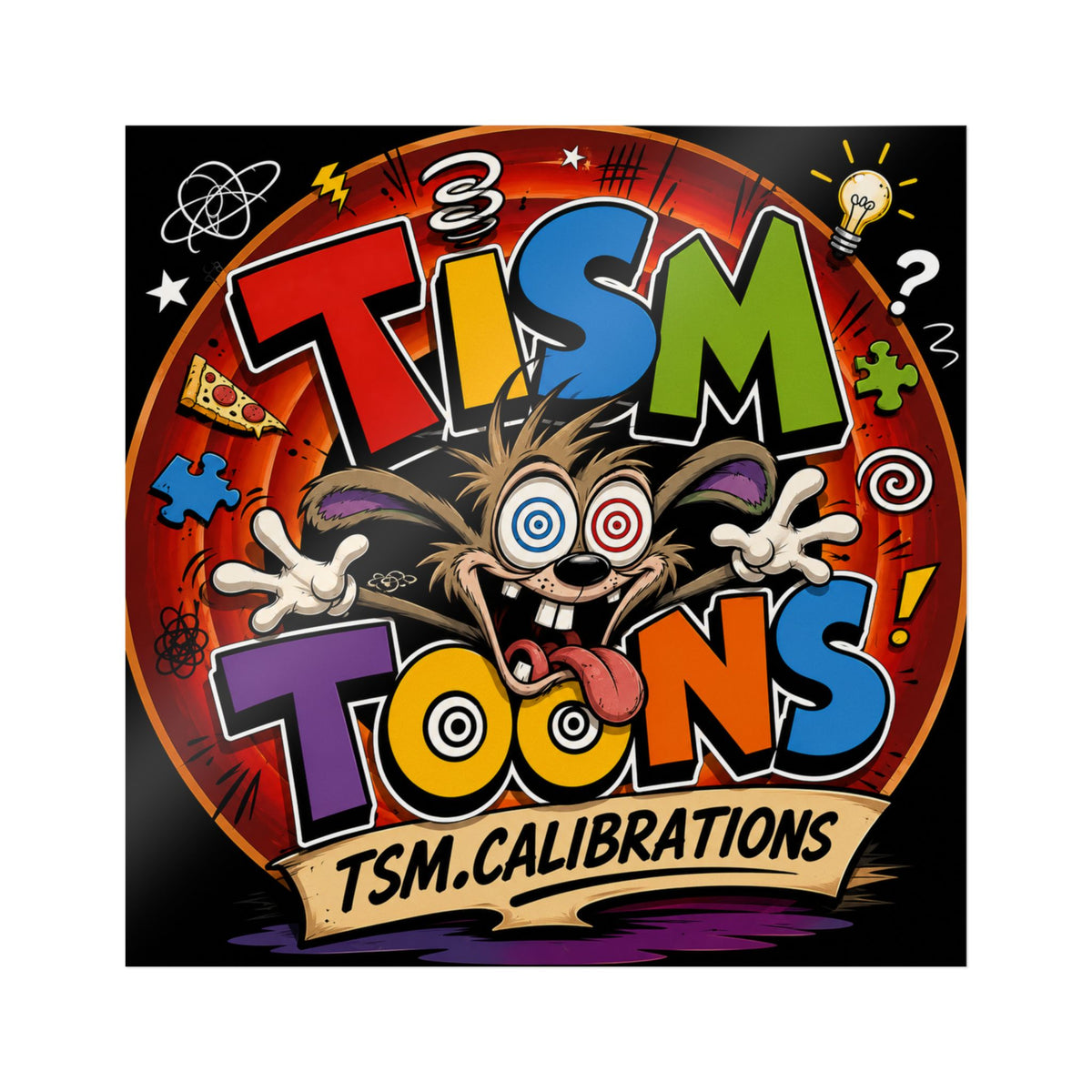 Tism Toond Die-Cut Sticker — "TISM Toons" Colorful Decal