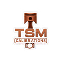 TSM Calibrations Piston Logo Sticker — Die-Cut Transparent Outdoor Sticker