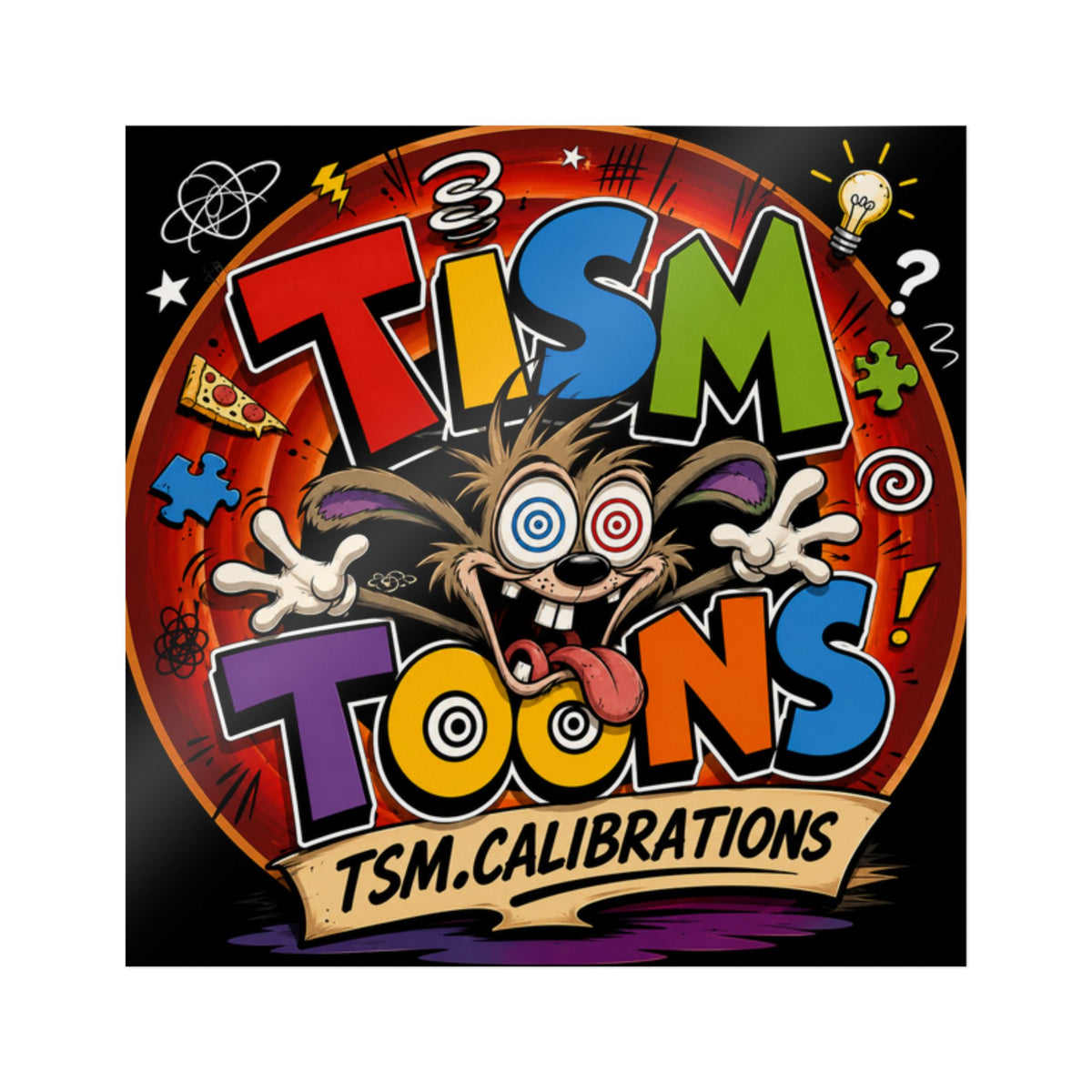 Tism Toond Die-Cut Sticker — "TISM Toons" Colorful Decal